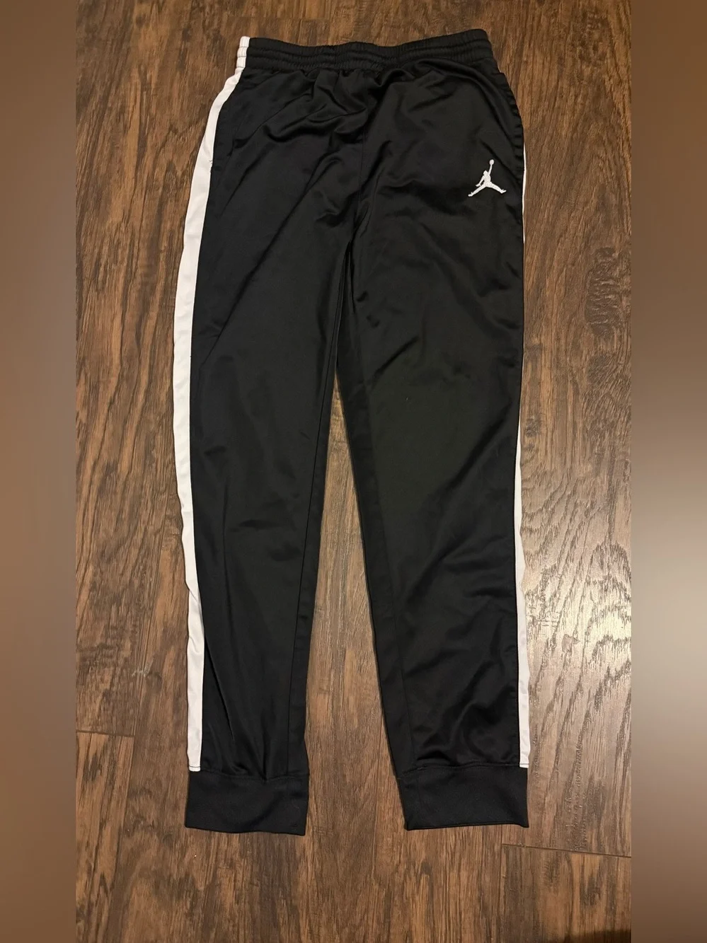 Jordan Black Joggers with White Side Stripe